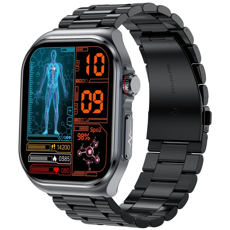 ET585 Smart Watch SOS Notrufanruf EKG-Funktion Armband mit Stahlarmband