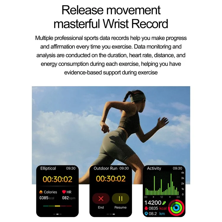 ET585 Smart Watch SOS Notrufanruf EKG-Funktion Armband mit Stahlarmband