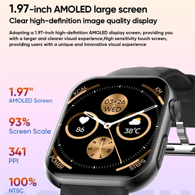 MT500 Smart Watch Amoled Screen Ekg Herzfrequenzmonitor Bluetooth Call Armband - Schwarz
