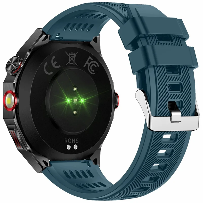 HT28 1.85 inch Screen Smart Watch Bluetooth-compatible Call Bracelet with Compass, Flashlight Function - Blue