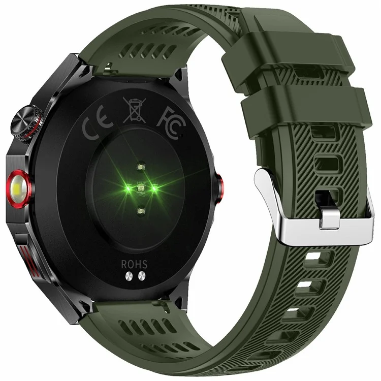HT28 1.85 inch Screen Smart Watch Bluetooth-compatible Call Bracelet with Compass, Flashlight Function - Green