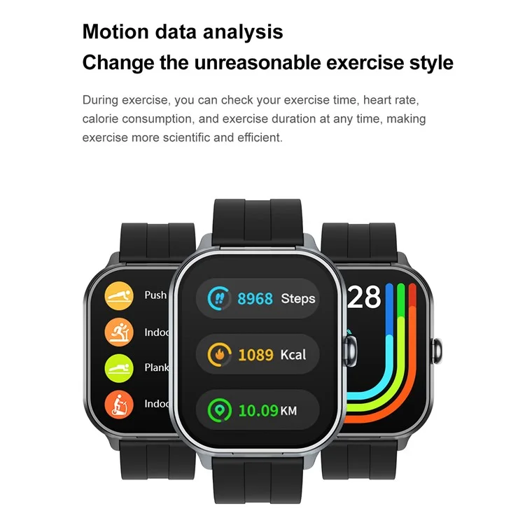 Auricolare Bluetooth D8 Pro 2-in-1 Smartwatch per monitoraggio della salute, chiamata Bluetooth, Orologio sportivo, Cinturino in silicone - Nero