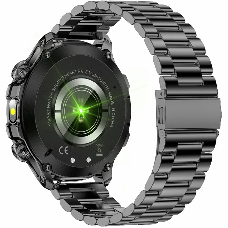 AK75 Steel Strap Smart Watch Bluetooth-compatible Call Waterproof Health Monitoring Sports Watch - Black