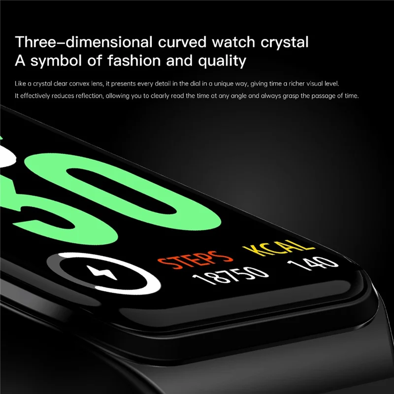 Montre connectée C82 de 1,47 pouce - Fréquence cardiaque, tension artérielle, température corporelle, surveillance de la santé, bracelet de sport - Starlight