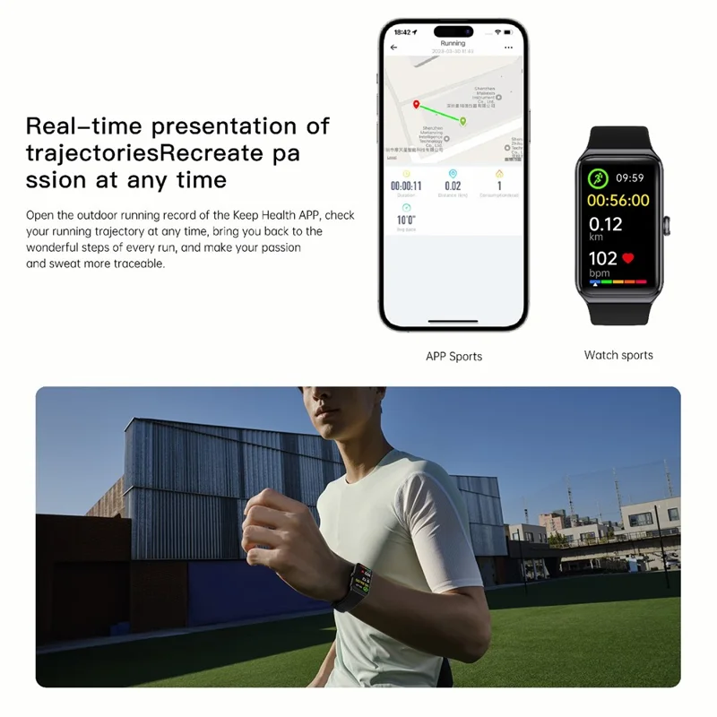 Montre connectée C82 de 1,47 pouce - Fréquence cardiaque, tension artérielle, température corporelle, surveillance de la santé, bracelet de sport - Starlight