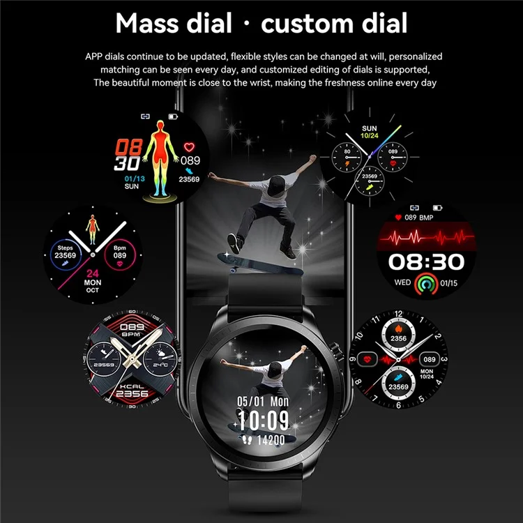 E420 1.39-inch Smart Watch Waterproof ECG+PPG Blood Pressure Heart Rate Monitoring Fitness Bracelet, Steel Strap