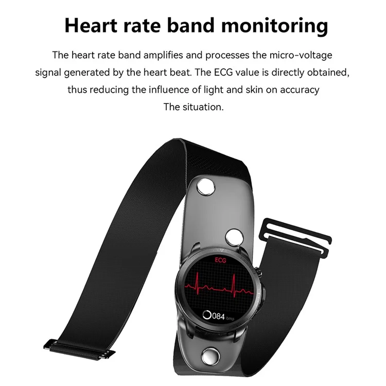E420 1.39-inch Smart Watch Waterproof ECG+PPG Blood Pressure Heart Rate Monitoring Fitness Bracelet, Steel Strap