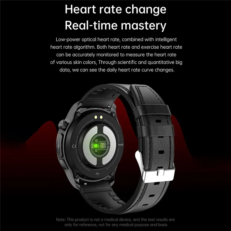 E420 1.39-inch Smart Watch Waterproof ECG+PPG Blood Pressure Heart Rate Monitoring Fitness Bracelet, Steel Strap