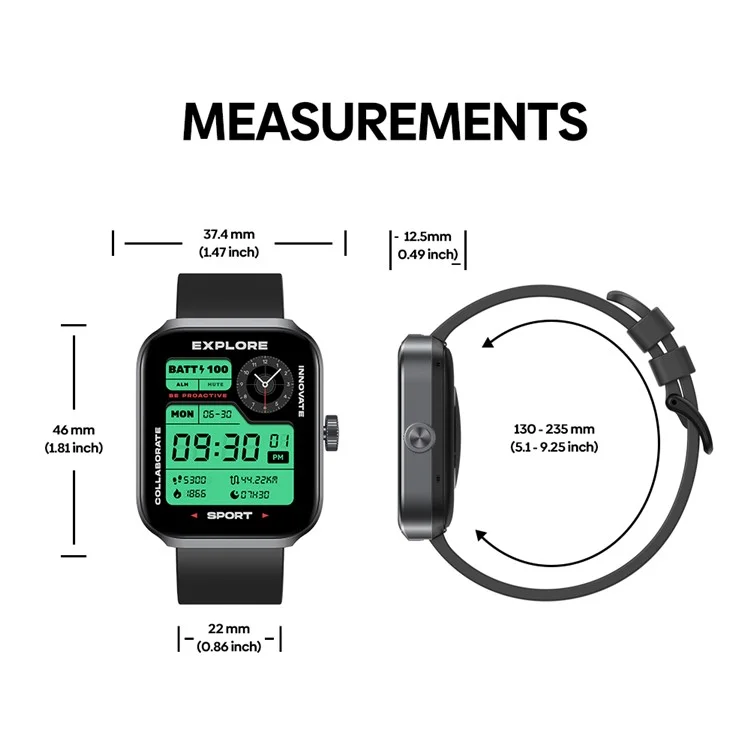 ZEBLAZE Beyond 3 Plus 1.78-inch AMOLED Screen Bluetooth-compatible Call Smart Watch Health Monitoring Sports Watch - Black