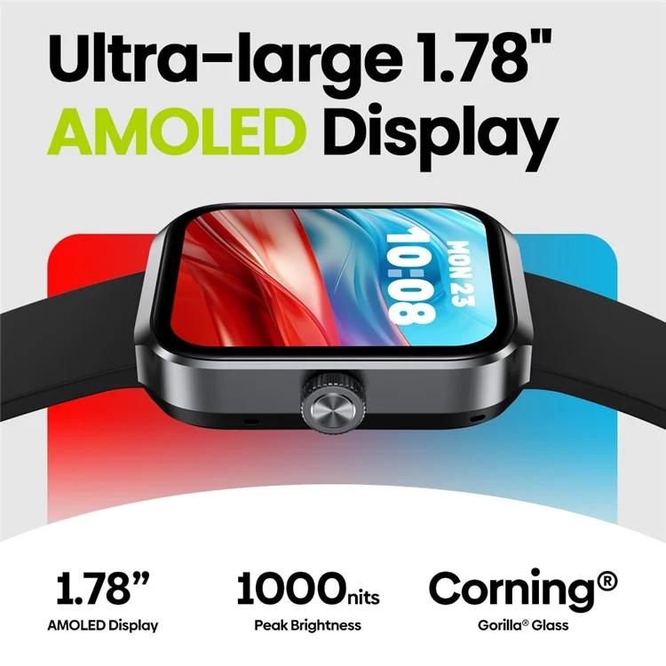 ZEBLAZE Beyond 3 Plus 1.78-inch AMOLED Screen Bluetooth-compatible Call Smart Watch Health Monitoring Sports Watch - Black