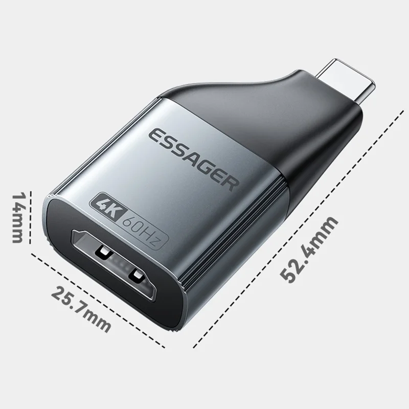 ESSAGER HDMI to Type-C 4K 60Hz HD Video Adapter Aluminum Alloy Converter