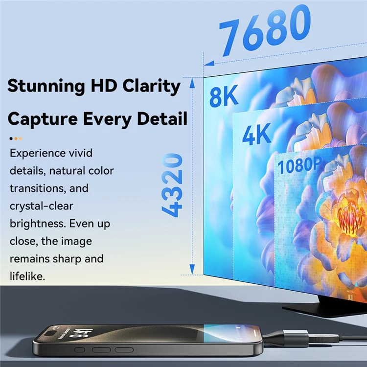 ESSAGER Mini DP to Type-C 8K HD Video Aluminum Alloy Adapter for Monitor HDTV Projector