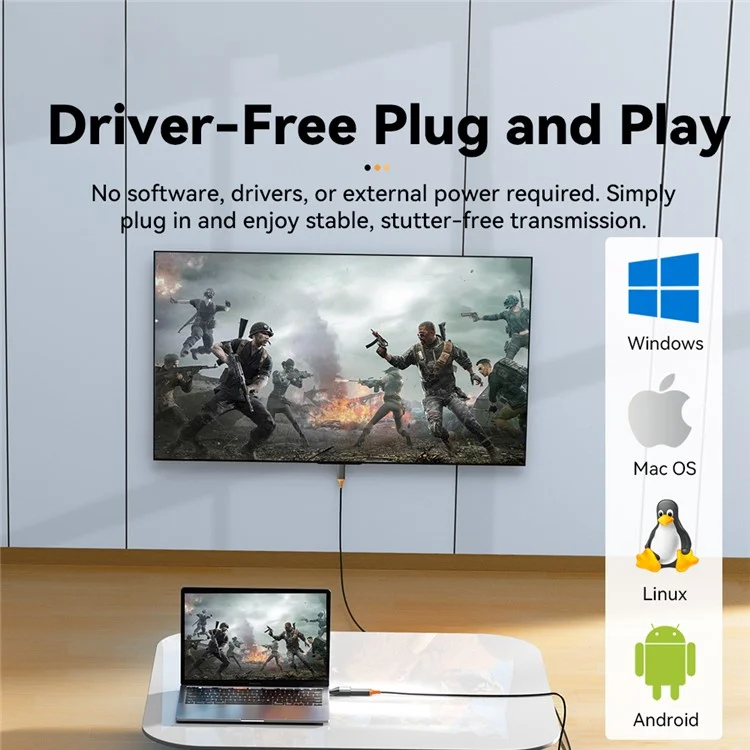 ESSAGER DP to Type-C 8K 60Hz HD Video Transfer Adapter für Monitor HDTV Projektor