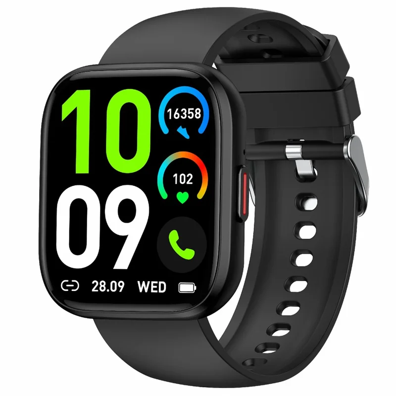P114 Écran de 1,85 Pouce Bluetooth Call Smart Watch Smart Care Sheat Surveillance Sports Sports Watch - Noir