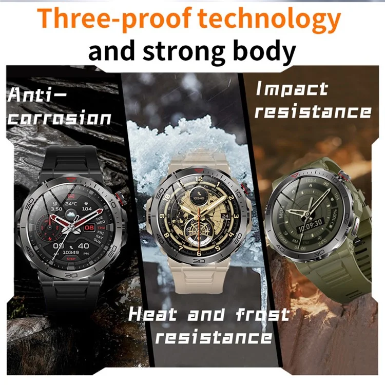 MK68 1.43-inch AMOLED Screen Bluetooth-compatible Call Smart Watch Health Monitoring Outdoor Sports Watch - Black