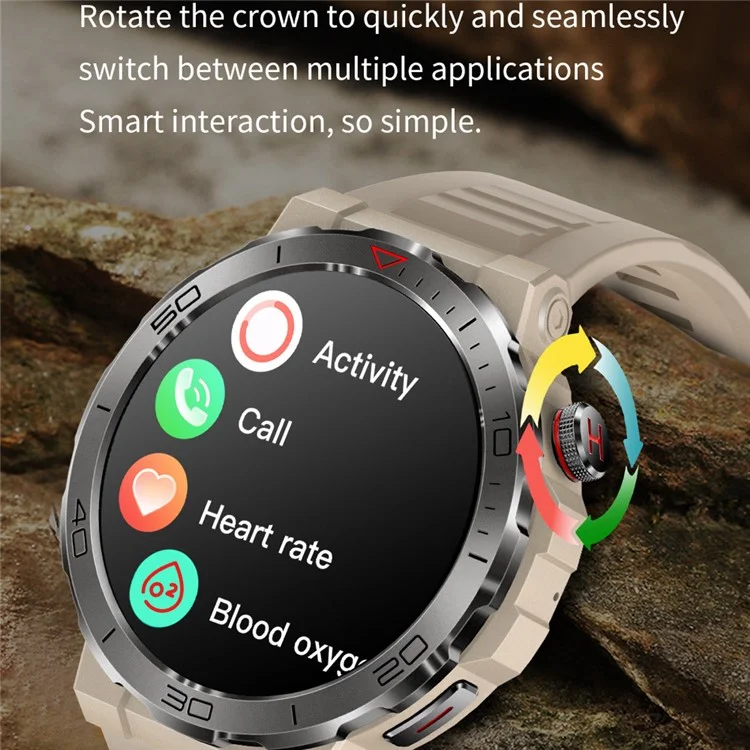 MK68 1.43-inch AMOLED Screen Bluetooth-compatible Call Smart Watch Health Monitoring Outdoor Sports Watch - Black