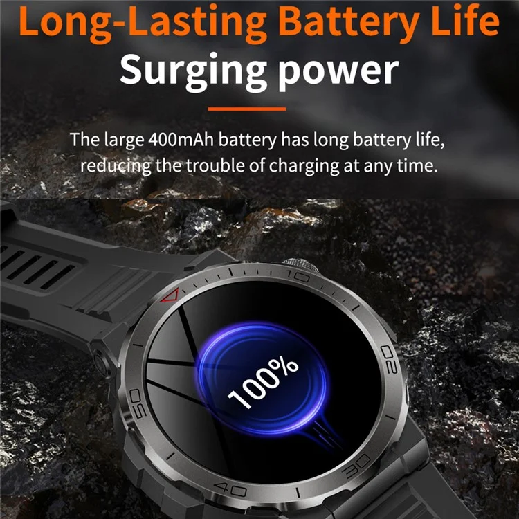 MK68 1.43-inch AMOLED Screen Bluetooth-compatible Call Smart Watch Health Monitoring Outdoor Sports Watch - Black