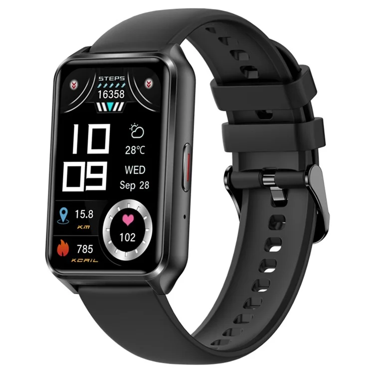 H37 1.57-inch Square Screen Bluetooth-compatible Call Smart Watch Heart Rate Blood Oxygen Monitor Sports Watch - Black