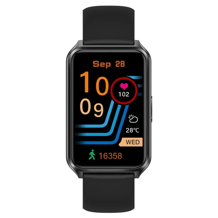 H37 1.57-inch Square Screen Bluetooth-compatible Call Smart Watch Heart Rate Blood Oxygen Monitor Sports Watch - Black