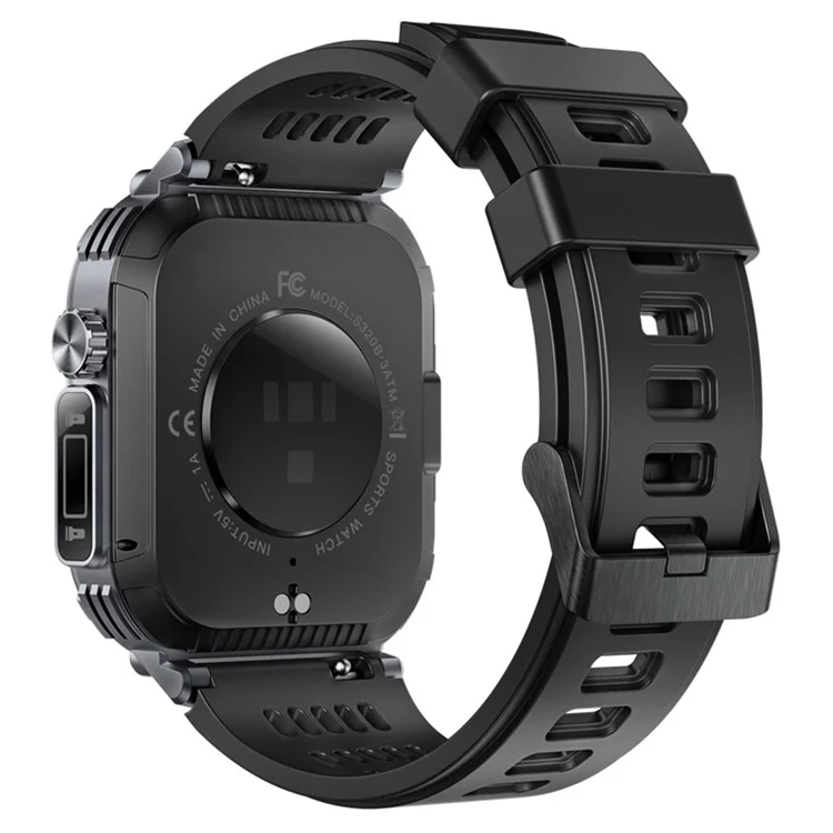 S320B 2,02 Polegadas Bluetooth Call Smart Watch Health Monitoring Compass Função de Esportes à Prova D'água