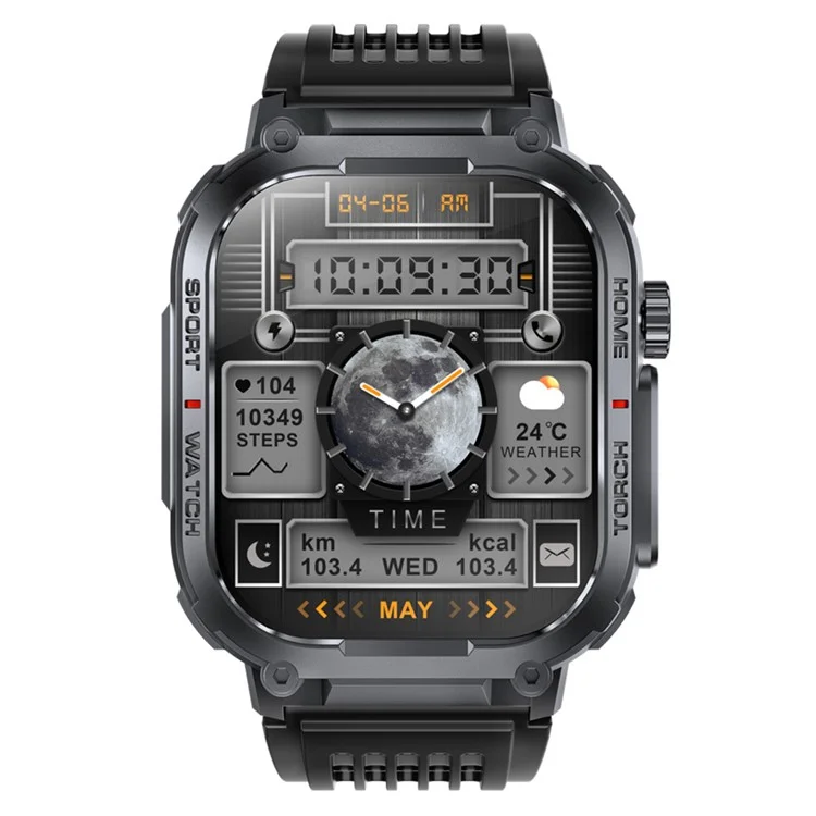 S320B 2,02 Polegadas Bluetooth Call Smart Watch Health Monitoring Compass Função de Esportes à Prova D'água