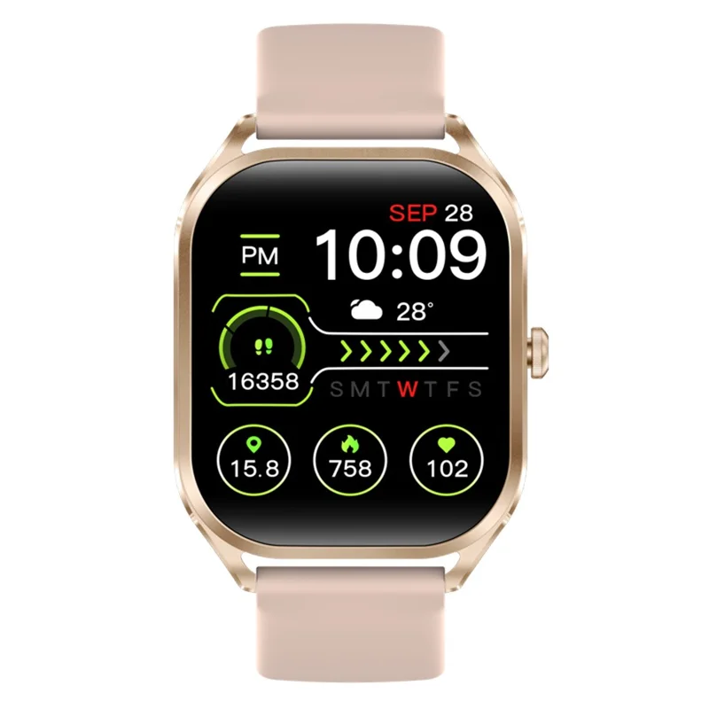 H35 2.02-inch Heart Rate Blood Pressure Monitoring Smart Watch Bluetooth-compatible Call Smart Bracelet - Gold