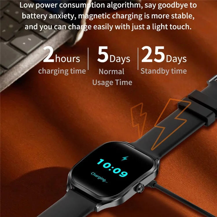 H35 2.02-inch Heart Rate Blood Pressure Monitoring Smart Watch Bluetooth-compatible Call Smart Bracelet - Black
