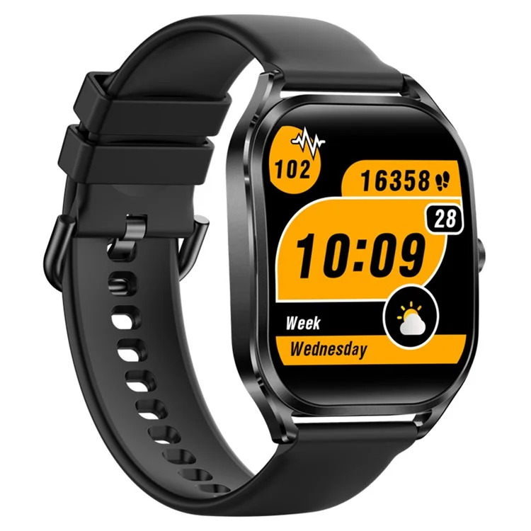 H35 2.02-inch Heart Rate Blood Pressure Monitoring Smart Watch Bluetooth-compatible Call Smart Bracelet - Black