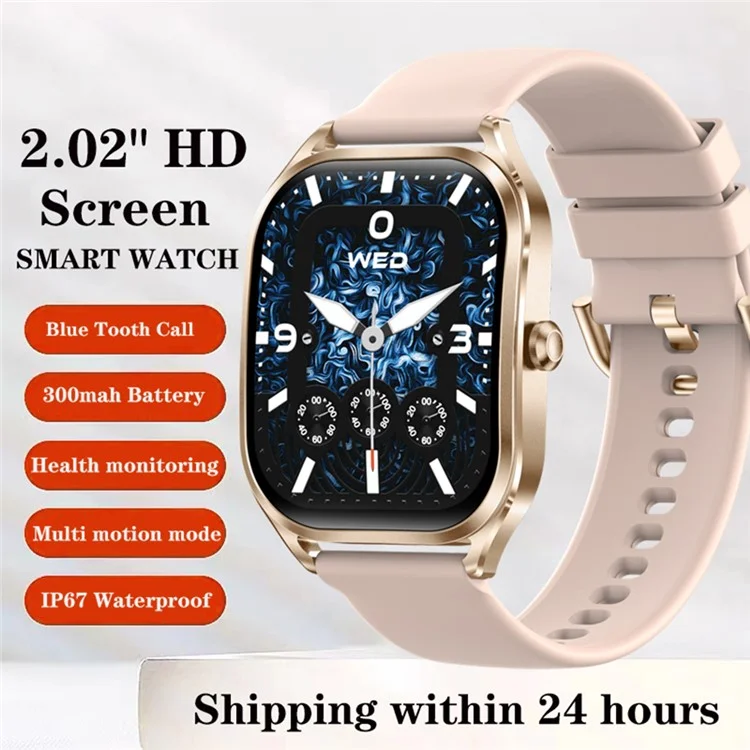 H35 2.02-inch Heart Rate Blood Pressure Monitoring Smart Watch Bluetooth-compatible Call Smart Bracelet - Black