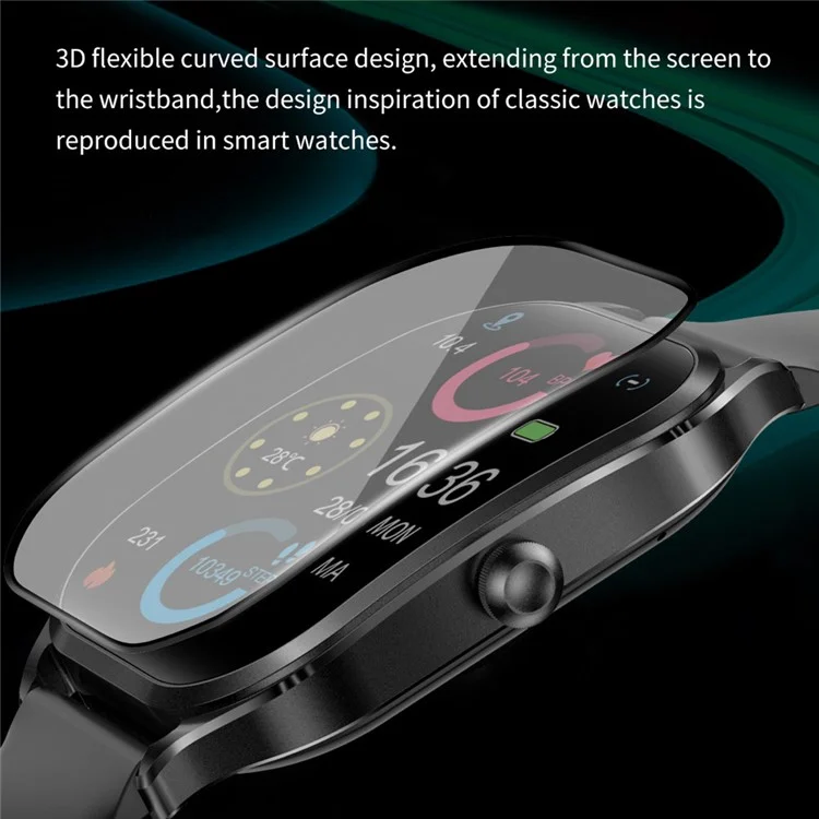 H35 2.02-inch Heart Rate Blood Pressure Monitoring Smart Watch Bluetooth-compatible Call Smart Bracelet - Black