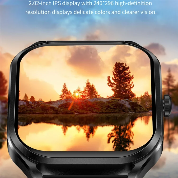 H35 2.02-inch Heart Rate Blood Pressure Monitoring Smart Watch Bluetooth-compatible Call Smart Bracelet - Black