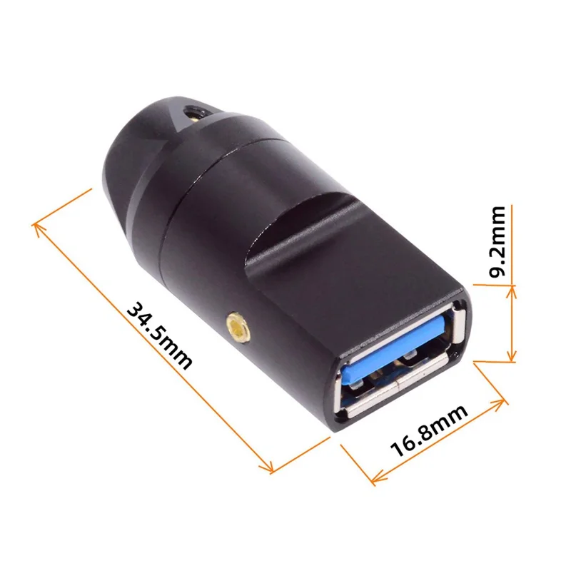 CN-024-FE USB 3.0 Type-A Female Socket Receptacle Connector Solder Type with Aluminum Alloy Shell for 6.0mm Cable