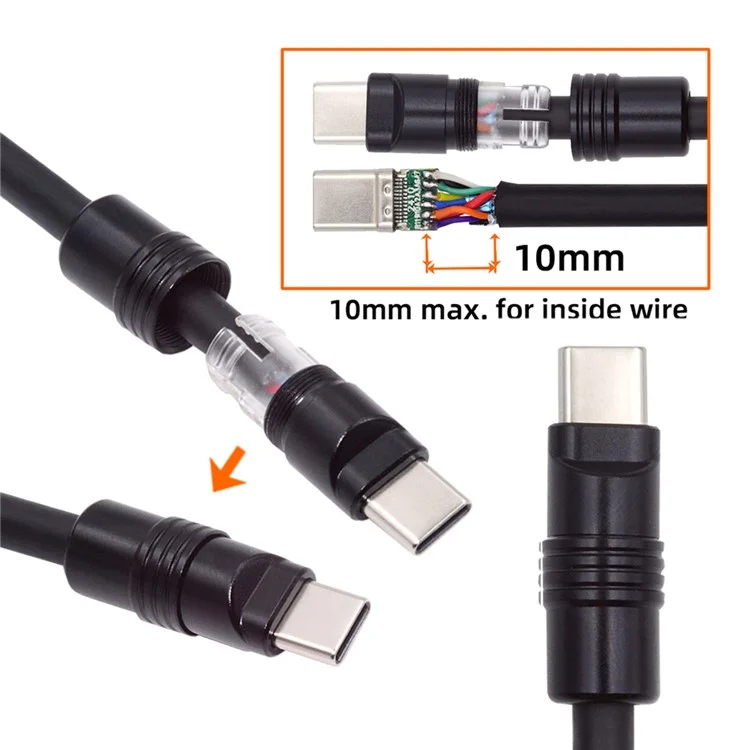 CN-026-BK USB 3.1 Type de Connecteur de Fiche Mâle de Type c - Noir