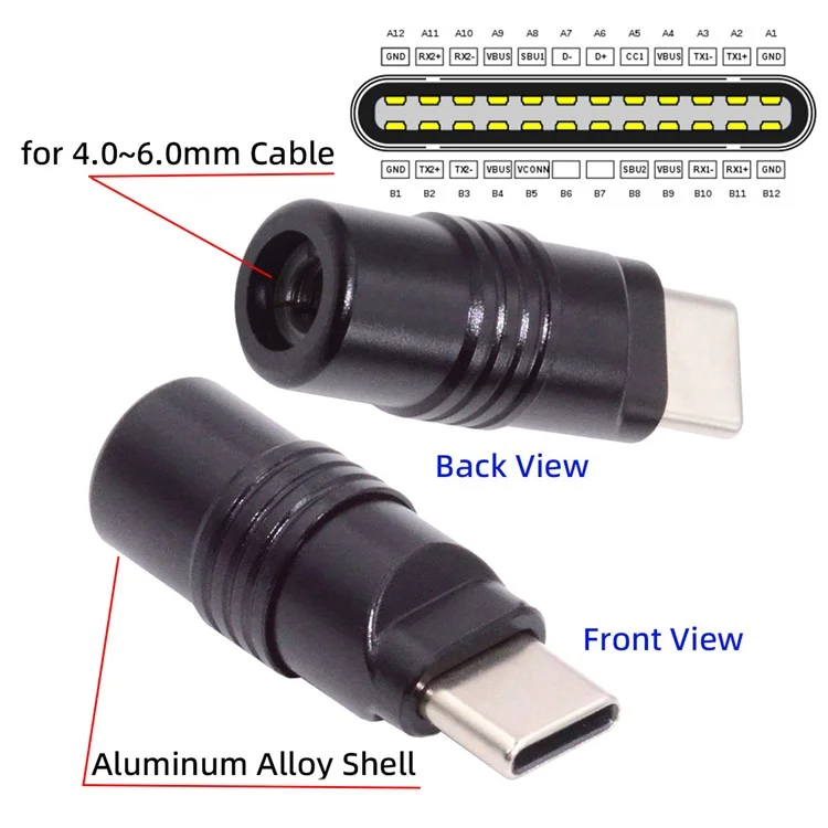 CN-026-BK USB 3.1 Type de Connecteur de Fiche Mâle de Type c - Noir