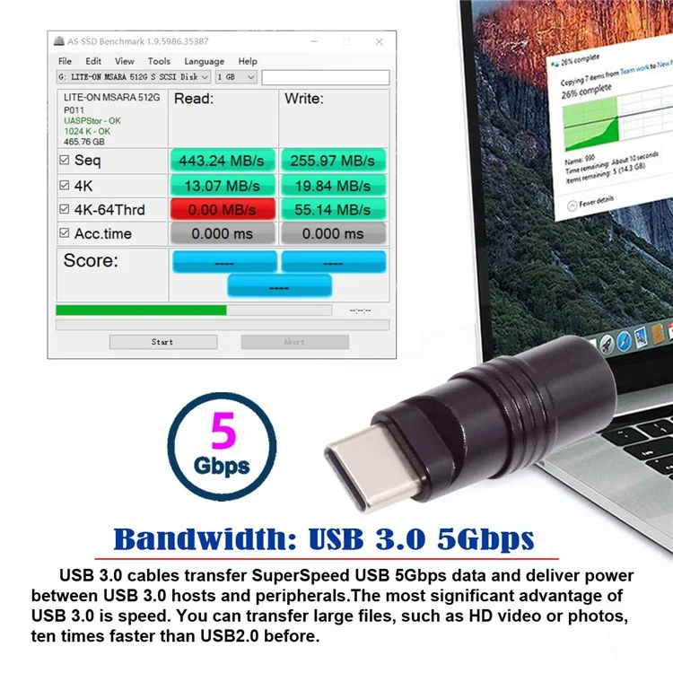 CN-026-BK USB 3.1 Type de Connecteur de Fiche Mâle de Type c - Noir