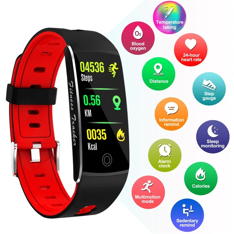 F10TA Smart Watch Heart Rate / Body Temperature Monitoring Wrist Bracelet Fitness Tracker - Green