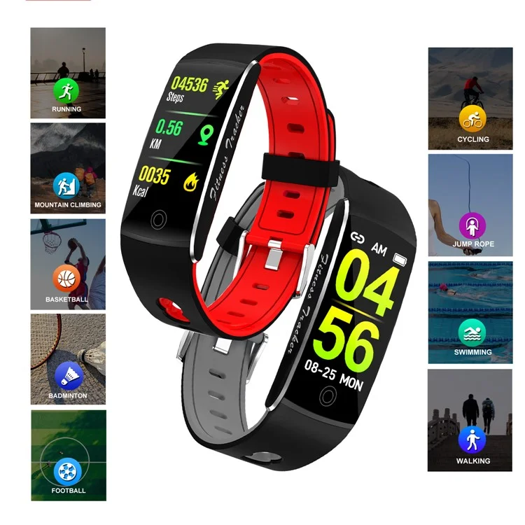 F10TA Smart Watch Heart Rate / Body Temperature Monitoring Wrist Bracelet Fitness Tracker - Green