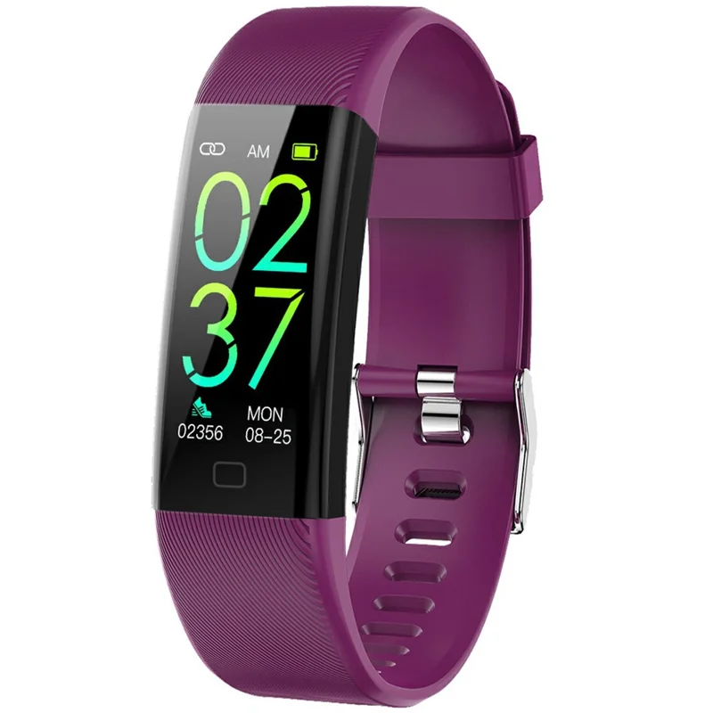 F07T Heart Rate Monitoring Smart Watch Waterproof Wrist Bracelet Fitness Tracker - Purple