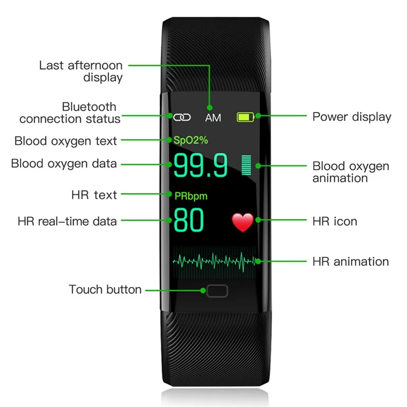F07T Heart Rate Monitoring Smart Watch Waterproof Wrist Bracelet Fitness Tracker - Purple