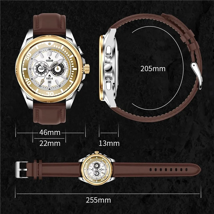 KC83 AMOLED -bildschirm Männer Smart Watch Bluetooth Call 1ATM Wasserdichtes Fitnessarmband Mit 2 Trägern - Blau
