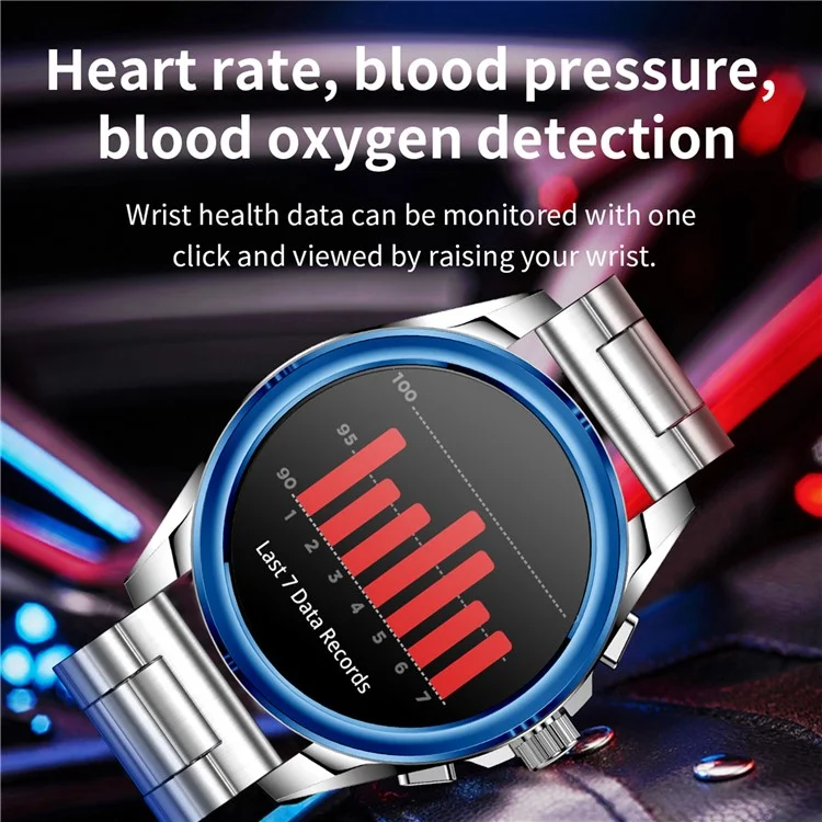 KC83 AMOLED -bildschirm Männer Smart Watch Bluetooth Call 1ATM Wasserdichtes Fitnessarmband Mit 2 Trägern - Blau