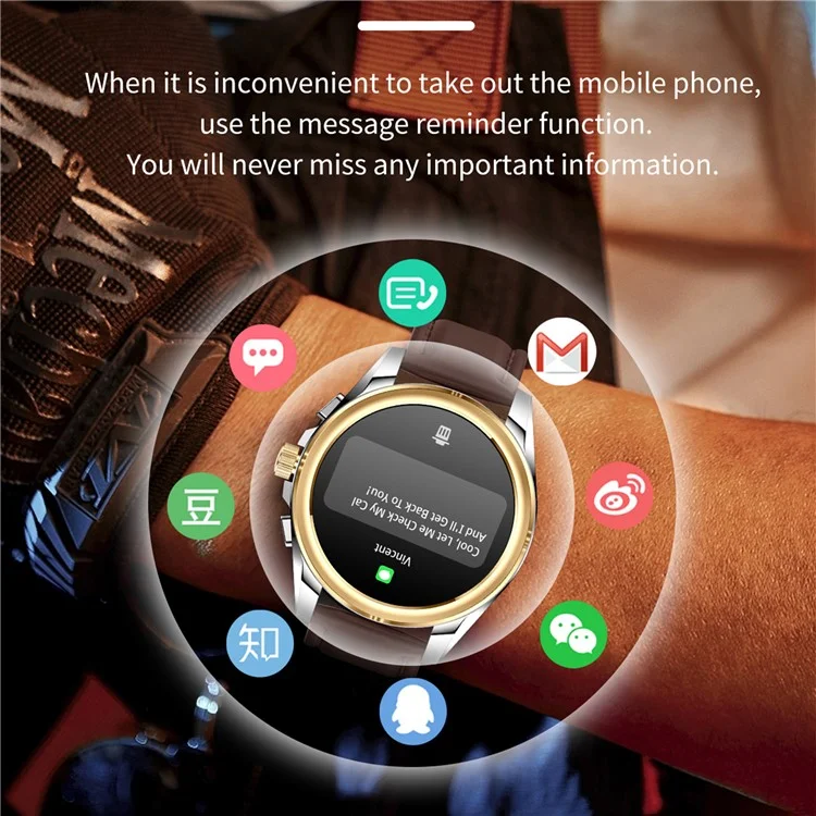 KC83 AMOLED -bildschirm Männer Smart Watch Bluetooth Call 1ATM Wasserdichtes Fitnessarmband Mit 2 Trägern - Blau