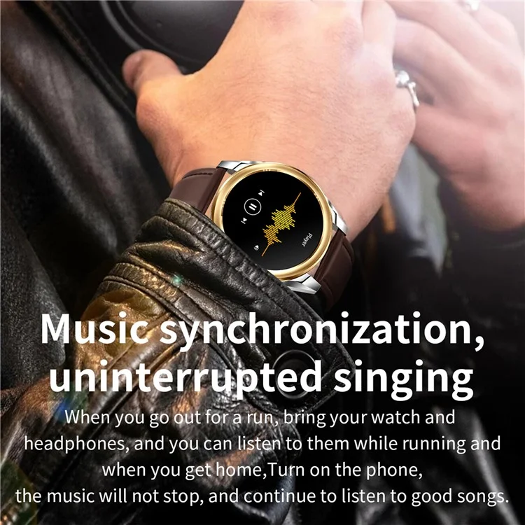 KC83 AMOLED -bildschirm Männer Smart Watch Bluetooth Call 1ATM Wasserdichtes Fitnessarmband Mit 2 Trägern - Blau