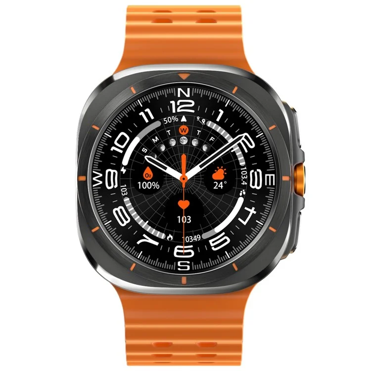 W7 1.43-inch AMOLED Screen Health Monitoring Smart Watch Waterproof Sports Smart Bracelet - Orange