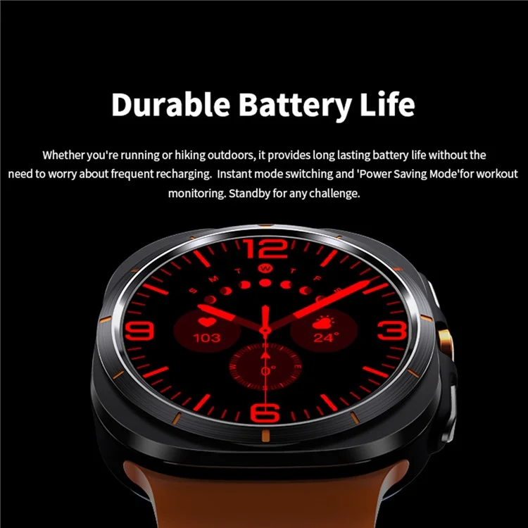 W7 1.43-inch AMOLED Screen Health Monitoring Smart Watch Waterproof Sports Smart Bracelet - Orange