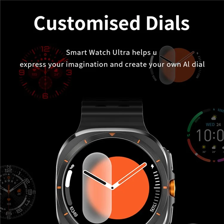W7 1.43-inch AMOLED Screen Health Monitoring Smart Watch Waterproof Sports Smart Bracelet - Orange