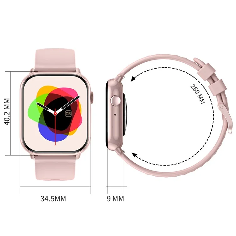 HD15 1.75-inch Touch Screen Women Waterproof Bluetooth-compatible Calling Smart Watch Fitness Tracker Smart Bracelet - Black