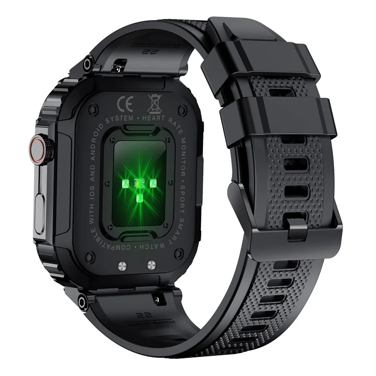 K57 Pro 1.96-inch Bluetooth-compatible Call Smart Watch Health Monitoring Outdoor Sports Smart Bracelet - Black