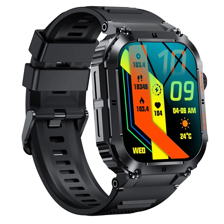 K57 Pro 1.96-inch Bluetooth-compatible Call Smart Watch Health Monitoring Outdoor Sports Smart Bracelet - Black