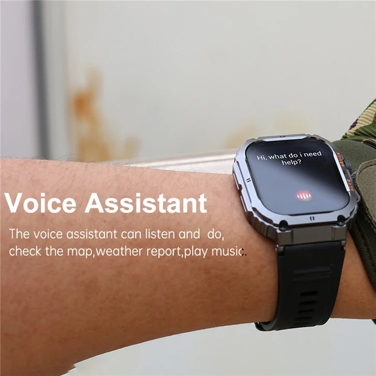K57 Pro 1.96-inch Bluetooth-compatible Call Smart Watch Health Monitoring Outdoor Sports Smart Bracelet - Black